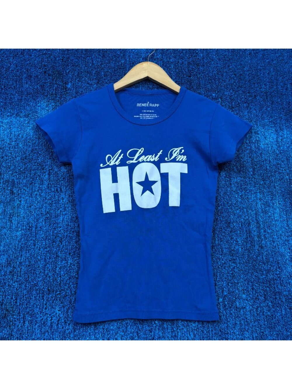 Renee Rapp At Least Im Hot Blue Crop Top Size Small